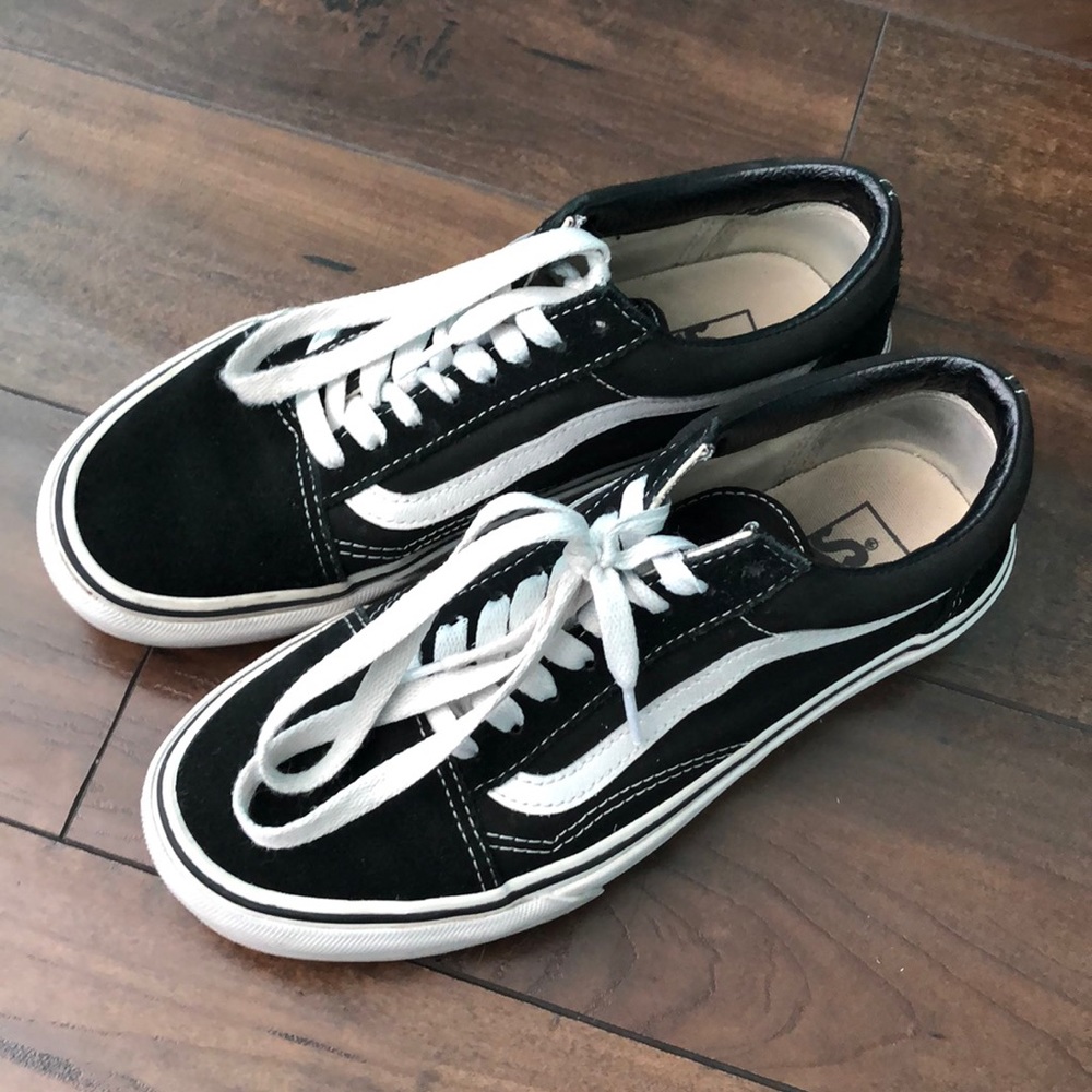 Old Skool Black and White Vans